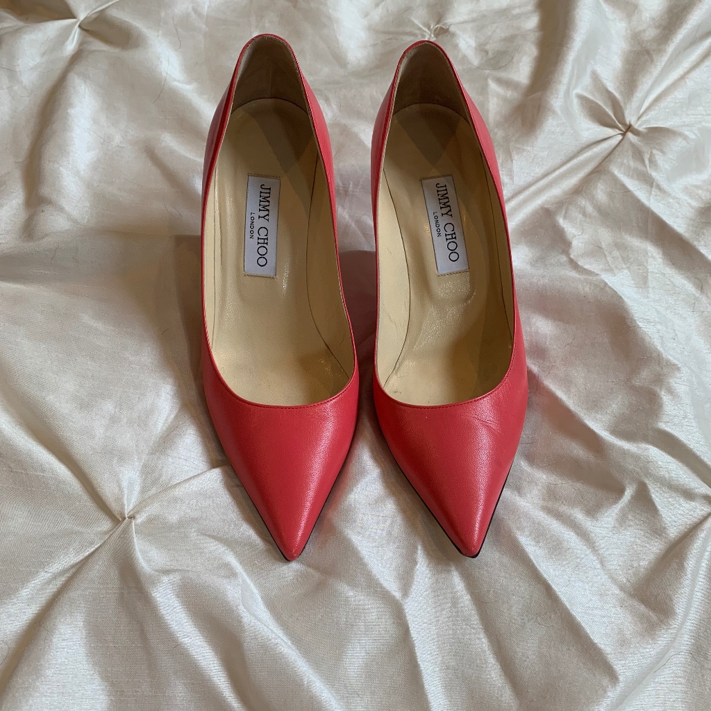 Jimmy Choo Coral Leather Pumps Sz 39